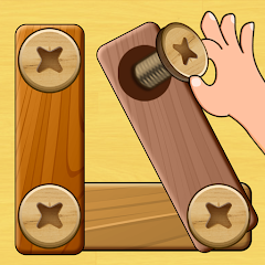 Wood Nuts & Bolts Puzzle mod apk logo